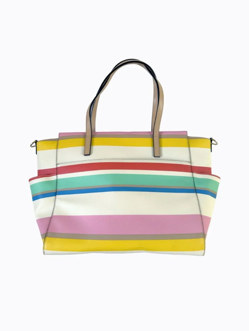 Kate Spade Grove Street Kaylie Striped Tote Bag Multi Large Travel Carryall Chic